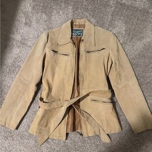 Vintage Helium Tan Leather Suede Jacket